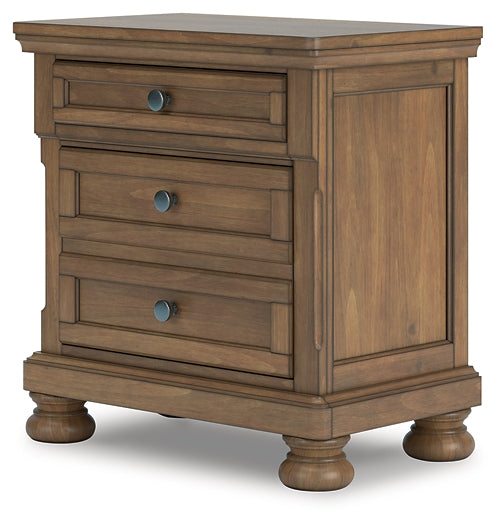 Feddinger King Storage Sleigh Bed with Mirrored Dresser and Nightstand