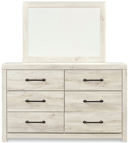 Cambeck  Panel Headboard With Mirrored Dresser