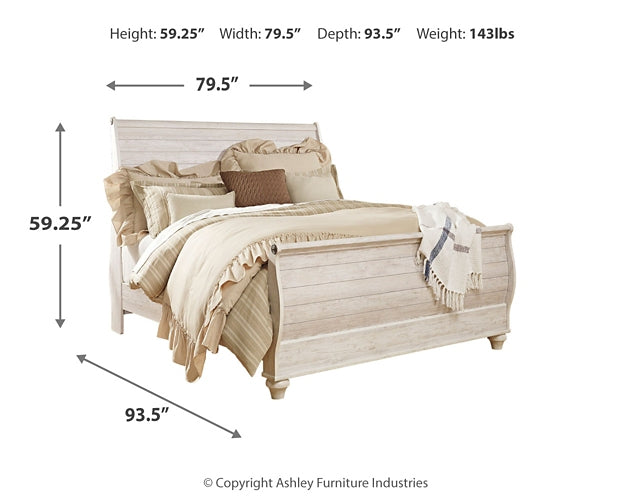 Willowton  Sleigh Bed