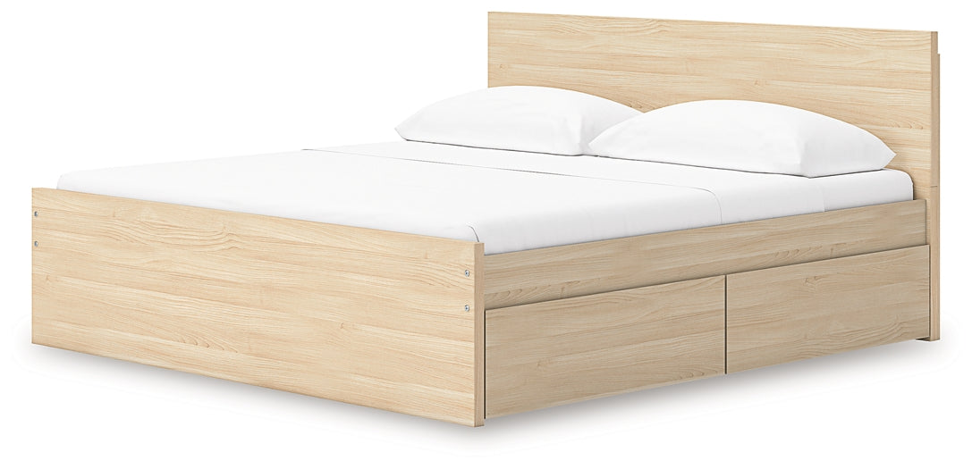 Onita King Panel Platform Bed with 2 Side Storage