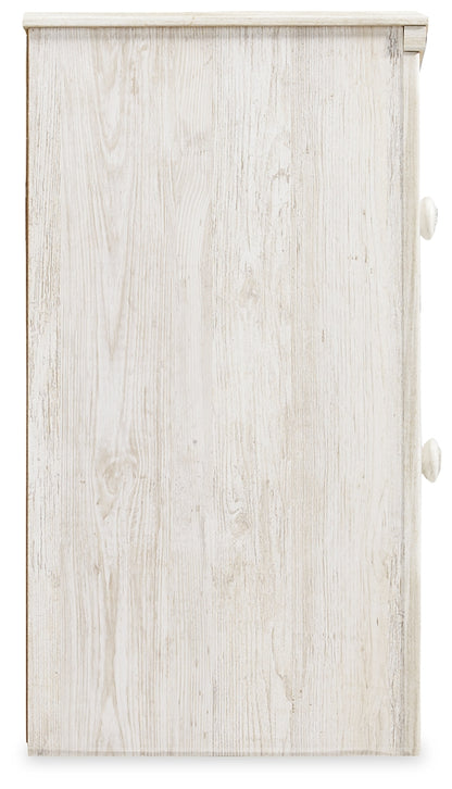 Paxberry King Panel Bed with Mirrored Dresser, Chest and Nightstand