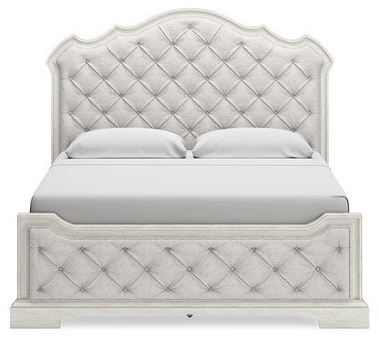 Arlendyne King Upholstered Bed with Mirrored Dresser, Chest and Nightstand