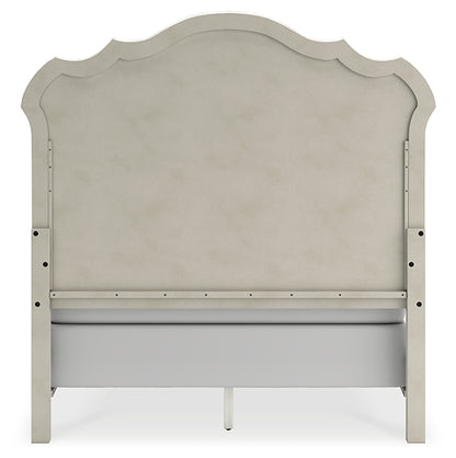 Arlendyne Queen Upholstered Bed with Mirrored Dresser and Nightstand