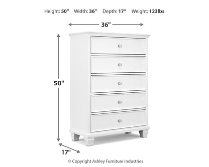 Fortman Twin Panel Bed with Mirrored Dresser and Chest