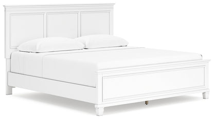 Fortman King Panel Bed with Mirrored Dresser and Nightstand