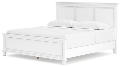 Fortman King Panel Bed with Mirrored Dresser and Nightstand