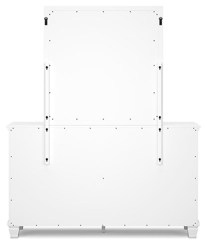 Fortman King Panel Bed with Mirrored Dresser