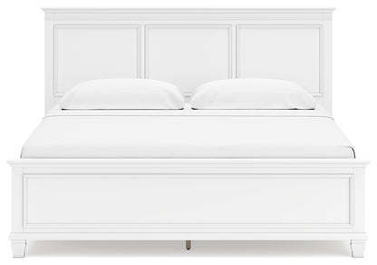Fortman King Panel Bed with Mirrored Dresser