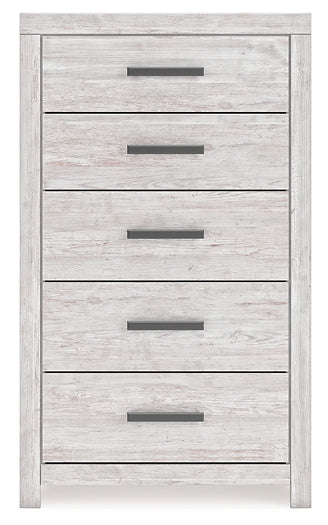Cayboni Twin Panel Bed with Mirrored Dresser and Chest