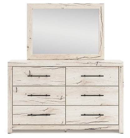 Lawroy Queen Panel Bed with Mirrored Dresser and Chest