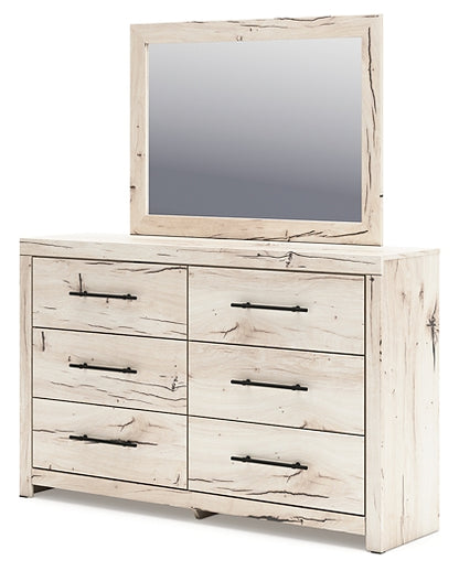 Lawroy Full Panel Storage Bed with Mirrored Dresser and Chest