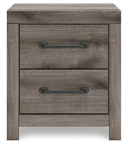 Graystorm Twin Panel Bed with Storage with Mirrored Dresser, Chest and Nightstand
