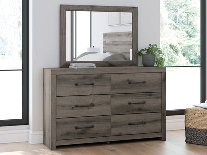 Graystorm Twin Panel Bed with Mirrored Dresser, Chest and Nightstand