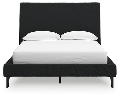 Cadmori Full Upholstered Bed with Mirrored Dresser and Chest