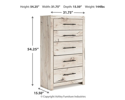 Lawroy Full Panel Headboard with Mirrored Dresser and Chest