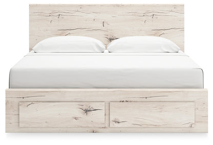 Lawroy King Panel Storage Bed with Mirrored Dresser and Nightstand