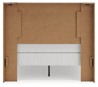 Lawroy Full Panel Bed with Mirrored Dresser and Chest