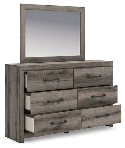 Graystorm Twin Panel Bed with Mirrored Dresser