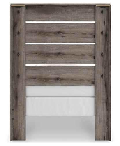 Graystorm Twin Panel Bed with Mirrored Dresser
