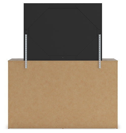 Graystorm Full Panel Bed with Mirrored Dresser and Chest