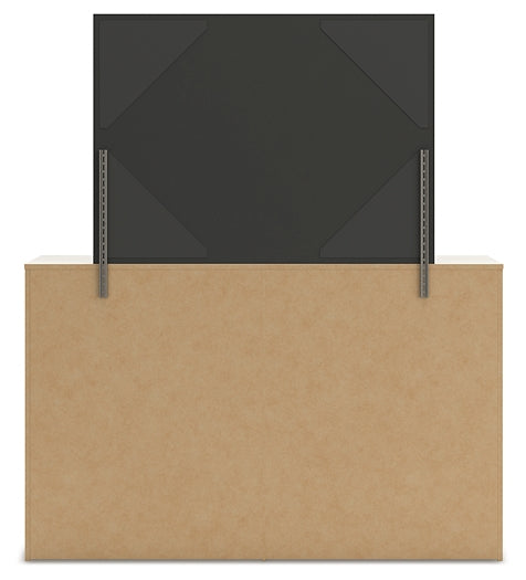 Lawroy Twin Panel Headboard with Mirrored Dresser and Chest