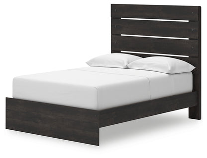 Hollivern Full Panel Bed with Storage with Mirrored Dresser and Nightstand