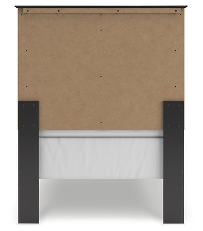 Twin Panel Bed with Mirrored Dresser, Chest and Nightstand