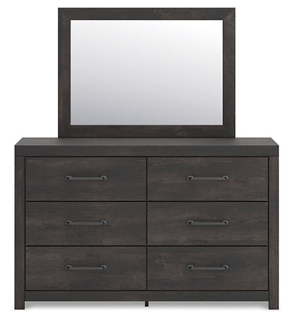 Hollivern Full Panel Bed with Storage with Mirrored Dresser and Nightstand