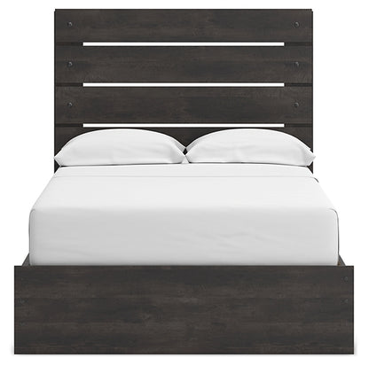 Hollivern Full Panel Bed with Storage with Mirrored Dresser