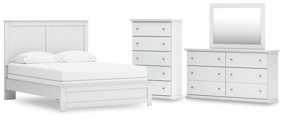 Bostwick Shoals Queen Panel Bed with Mirrored Dresser and Chest