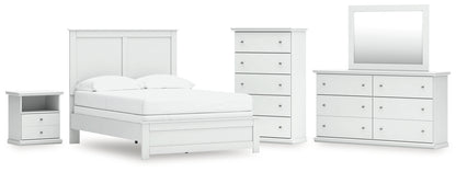 Bostwick Shoals Full Panel Bed with Mirrored Dresser, Chest and Nightstand