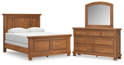 Feddinger Queen Panel Bed with Mirrored Dresser