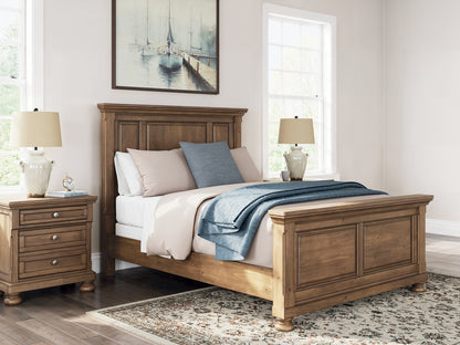 Feddinger Queen Panel Bed with Mirrored Dresser and Chest