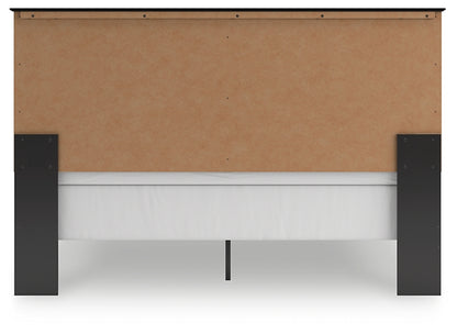 King Panel Bed with Mirrored Dresser and Chest