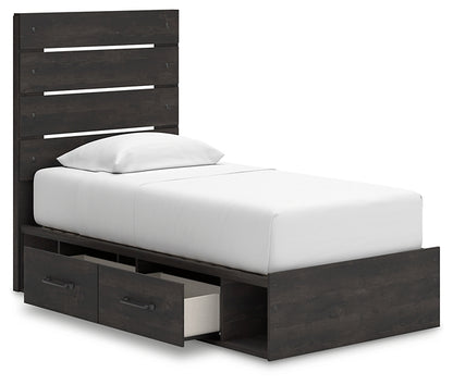 Hollivern Twin Panel Storage Bed with Mirrored Dresser and Chest