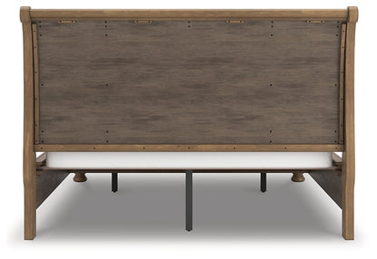 Feddinger California King Storage Sleigh Bed with Mirrored Dresser, Chest and Nightstand