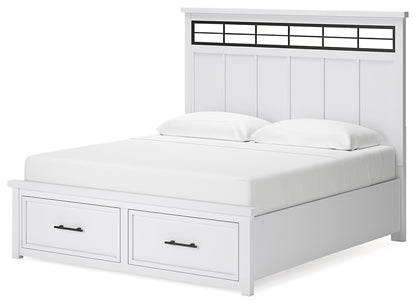 Ashbryn King Panel Storage Bed with Mirrored Dresser
