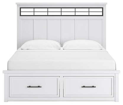 Ashbryn King Panel Storage Bed with Mirrored Dresser